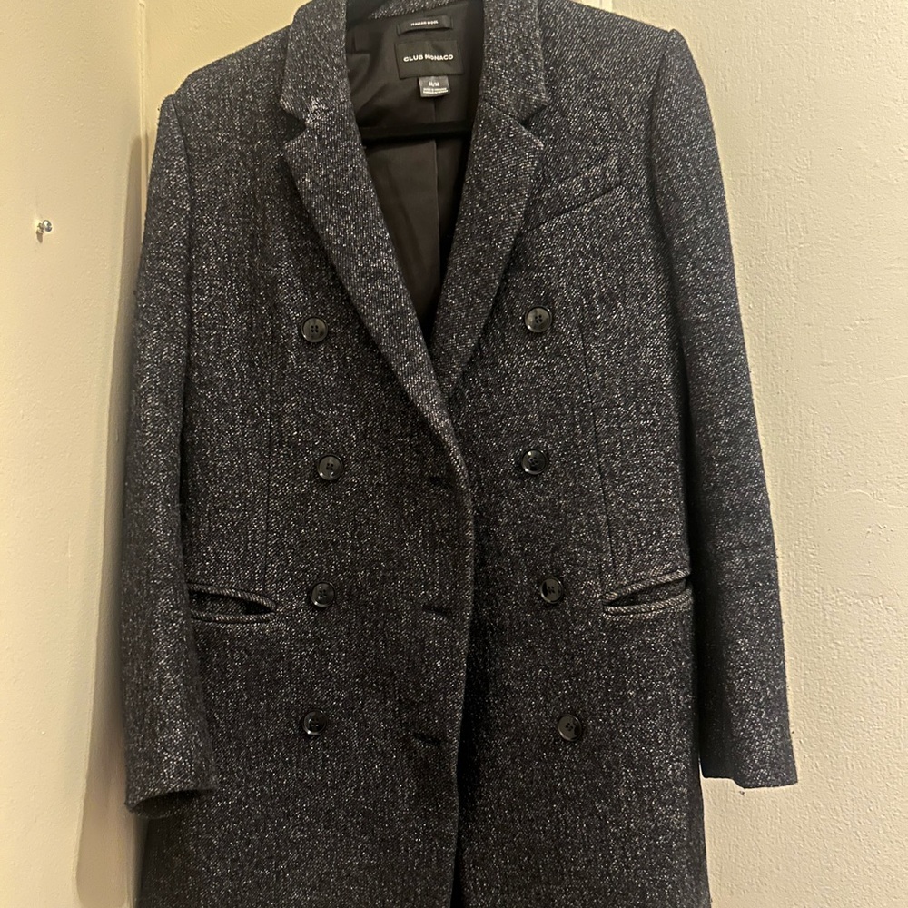 Club Monaco Charcoal Double-Breasted Pea Coat